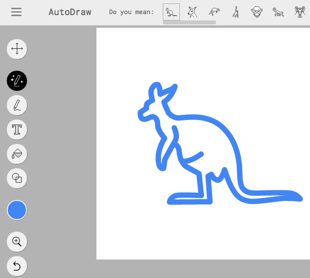 AutoDraw drawing of a kangaroo