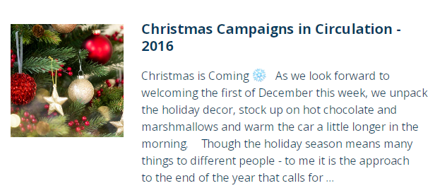 Christmas Campaigns in Circulation - 2016